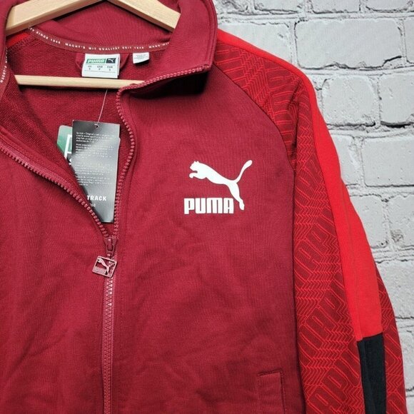 Puma T7 Track Jacket Rhubarb Repeat Logo Full Zip NWT Size S - Picture 5 of 13